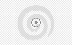 Play transparency button for web background design. Empty icon vector