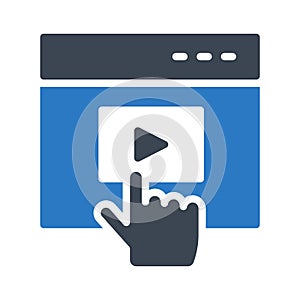 Play glyph colour vector icon