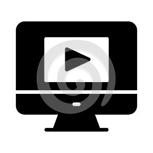 Play glyph flat vector icon