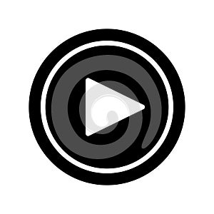 Play glyph flat vector icon