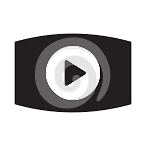 Play glyph flat vector icon