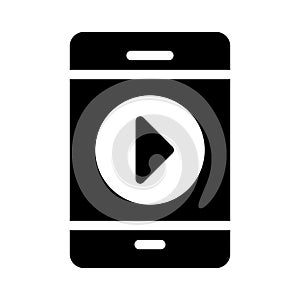 Play glyph flat vector icon