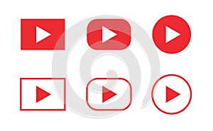 Play vector icon set