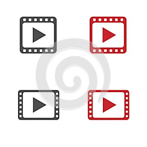 Play vector icon set