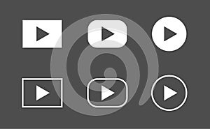 Play vector icon set