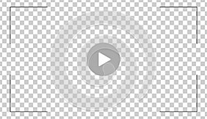 Play video button icon, sign vector isolated on transparent background