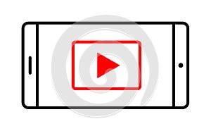 Play video button mobile phone icon