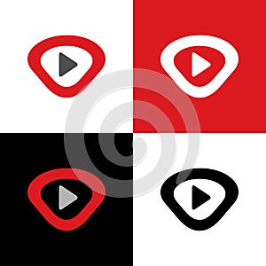 Play video logo template, multi media icon design - Vector