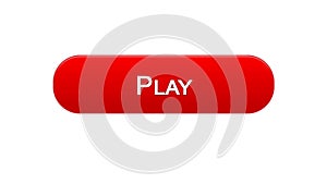 Play web interface button red color, online game application, video program