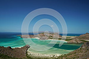 Playa balandra aerial view la paz baja california