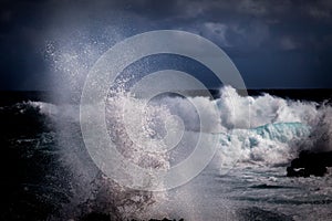 Playa Canoa crashing waves photo