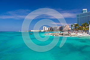 Playa Caracol Beach Panorama, in Cancun, Mexico