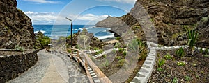 Playa De Caleta the north-eastern part of La Gomera island. Favorite vacation spot of local residents of Hermigua and Santa photo