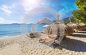 Playa de Formentor Cala Pi de la Posada , beach at Cap Formentor, Palma Mallorca, Spain