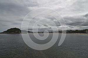 Playa de la Concha, San Sebastian, Spain on a cloudy day