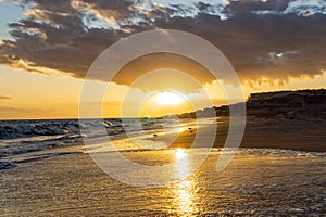 Playa de La tejita Sunset on Canary Islands