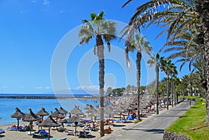 Playa de las Americas beach in Tenerife, canarian island, Spain