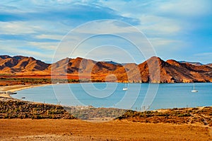 Playa de los Genoveses beach in Cabo de Gata-Nijar Natural Park, in Spain