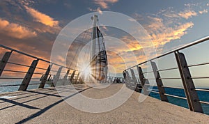 Playa De Los Muertos beach and pier close to famous Puerto Vallarta Malecon, the city largest public beach