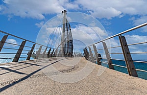 Playa De Los Muertos beach and pier close to famous Puerto Vallarta Malecon, the city largest public beach