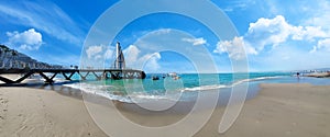 Playa De Los Muertos beach and pier near Puerto Vallarta Malecon, the city largest public beach