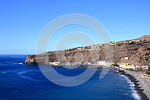 Playa de Santiago in La Gomera Canary Islands Spain from sea photo