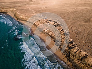 Playa del Aguila beach in Fuerteventura, Canary islands