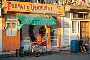 Playa del Carmen, Mexico, street Fruits and Vegetables store.