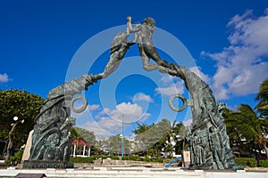 Playa del Carmen Portal Maya sculpture