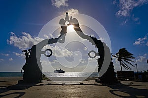 Playa del Carmen Portal Maya sculpture