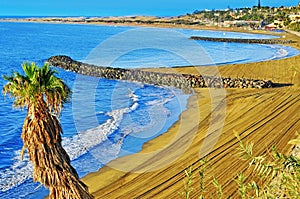 Playa del Ingles beach in Maspalomas, Gran Canaria, Spain photo