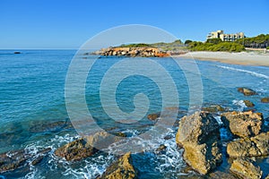 Playa del Moro beach in Alcossebre, Spain