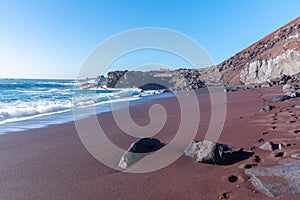 Playa del Verodal beach at El Hierro island, Canary islands, Spain photo