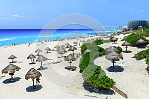 Playa Delfines in Cancun, Zona Hoteliera, Caribbean coast, Yucata, Mexico. photo