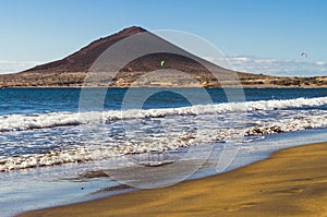 Playa el Medano with Montana Roja on background photo