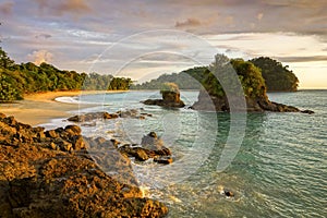 Playa Espadilla Beach Landscape Sunset Sky Manuel Antonio National Park Costa Rica