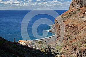 Playa La Cantera La Cantera beach and the rocky coast in the South of the island La Gomera, Canary Islands, Spain photo