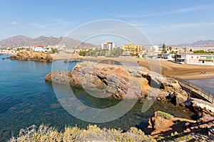 Playa la Pava beach Puerto de Mazarron Spain from the mirador viewpoint photo