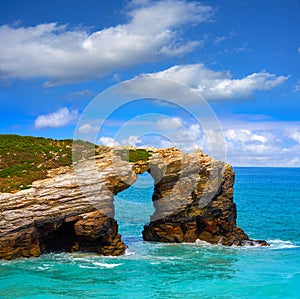 Playa las catedrales Catedrais beach in Galicia Spain photo