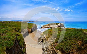 Playa las catedrales Catedrais beach in Galicia Spain photo