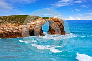 Playa las catedrales Catedrais beach in Galicia Spain photo