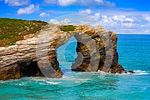 Playa las catedrales Catedrais beach in Galicia Spain photo