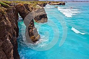 Playa las catedrales Catedrais beach in Galicia Spain photo