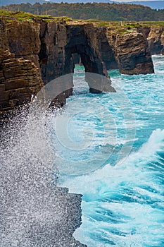 Playa las catedrales Catedrais beach in Galicia Spain photo