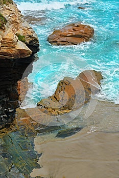 Playa las catedrales Catedrais beach in Galicia Spain photo