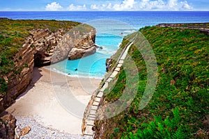 Playa las catedrales Catedrais beach in Galicia Spain