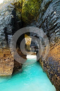 Playa las catedrales Catedrais beach in Galicia Spain photo