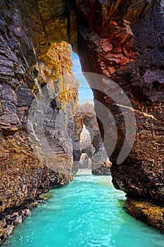 Playa las catedrales Catedrais beach in Galicia Spain photo