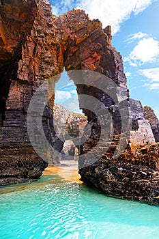 Playa las catedrales Catedrais beach in Galicia Spain photo