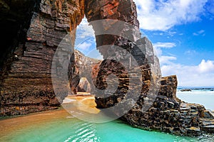 Playa las catedrales Catedrais beach in Galicia Spain photo